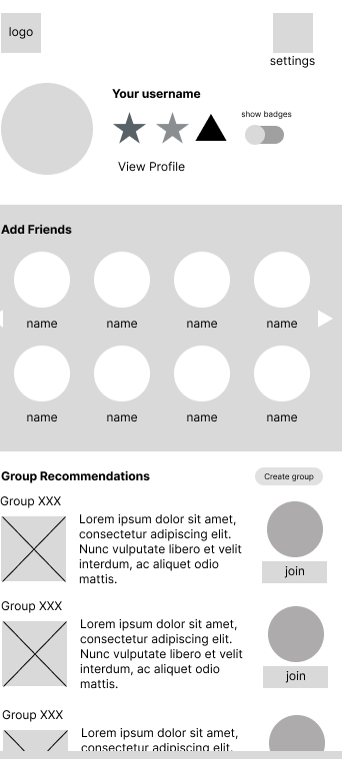 low-fidelity wireframes